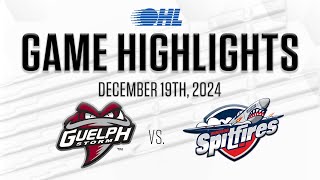 OHL Highlights Guelph Storm  Windsor Spitfires Dec 19 2024 [upl. by Aihsital514]