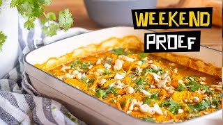 Ovenschotel met zoete aardappel en curry  Weekendproef [upl. by Win]