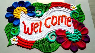 welcome rangoli designs 791 [upl. by Calvert]