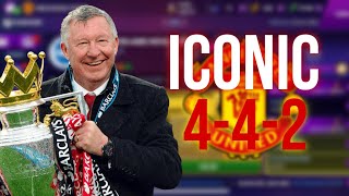 Sir Alex Ferguson Iconic Man Utd 442 Tactic Soccer Manager 24 [upl. by Aleira]