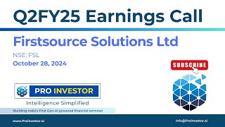 Firstsource Solutions Ltd  Q2FY25  Earnings Conference Call  concall firstsource [upl. by Eamon294]