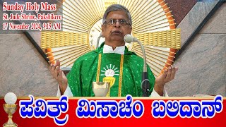 SUNDAY HOLY MASS KONKANI  ಪವಿತ್ರ್ ಮಿಸಾಚೆಂ ಬಲಿದಾನ್ 17112024  Rev Fr Leo Veigas [upl. by Hyo]