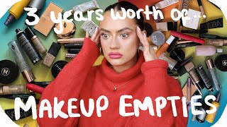 3 YEARS OF MAKEUP EMPTIES HOW DO I REALLY FEEL ABOUT THESE PRODUCTS  EmmasRectangle [upl. by Atiral]