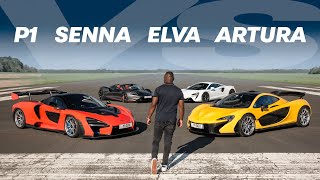 P1 vs Senna vs Elva vs Artura McLaren Showdown [upl. by Erehc476]