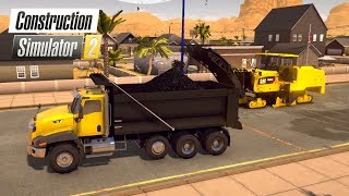 Construction Simulator 2 US  5 A Pavimentar Calles  Asfaltadora Aplanadora y Fresadora [upl. by Schertz]