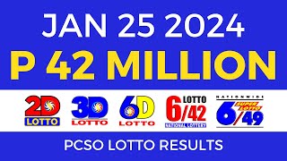 Lotto Result January 25 2024 9pm PCSO [upl. by Neelsaj458]