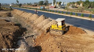 Wonderful dozer komatsu d31p pushing soil fast and many trucks 5 ton [upl. by Prakash]