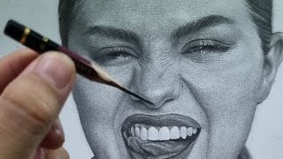 Pencil HYPER Shading Realistic Portrait Drawing Tutorial using Graphite [upl. by Tnecnev]