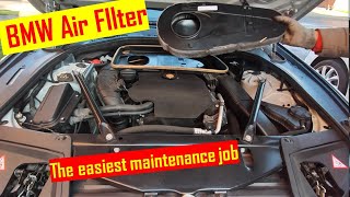 BMW 520D F10  F11 air filter change [upl. by Nuahsad]