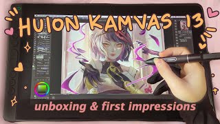 huion kamvas 13 unboxing amp first impressions ✨ [upl. by Guttery]