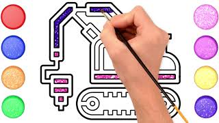 Dessiner et colorier et pelle pour enfants  Draw and Color and Excavator for Kids [upl. by Loren]