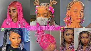 Braids With Beads Compilation 2022💕👸🏽 [upl. by Shishko]