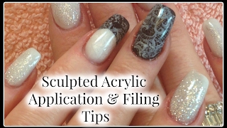 💅 Beginners DIY Sculpted Acrylic Nails Tutorial Liquid to Powder Black and White 💅 [upl. by Staci119]