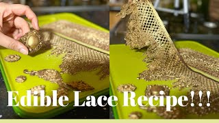 Flexible Edible Lace amp cake decorations made with Gelatine  No Oven [upl. by Arni]