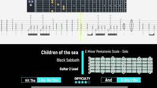 Black Sabbath  Children of the sea  Guitar 2 Lead  Guitartabs23 [upl. by Einhoj]