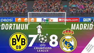 Penalty Shootout  Borussia Dortmund 78 Real Madrid  UEFA Champions League  Video Game Simulation [upl. by Germann]