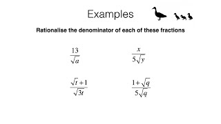 A4h Part 2 video 1 of 2 Rationalising denominators [upl. by Natanhoj824]