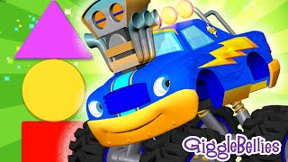 Monster Trucks Learn Shapes  More Episodes  1 Hour  GiggleBellies [upl. by Daiz]