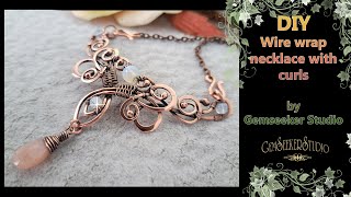 DIY tutorial How to Make wire wrap necklace with curls [upl. by Angela]