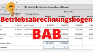 Der Betriebsabrechnungsbogen BAB einfach erklärt [upl. by Lipman]