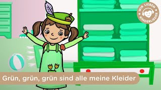 »Grün grün grün sind alle meine Kleider« 💚  Kinderlieder zum Mitsingen  Musikvideo [upl. by Razaile]