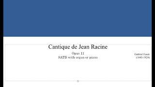 Cantique de Jean Racine Alto [upl. by Nyrrat676]