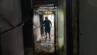 Jumping inside an abandoned elevator 🫣 urbex abandoned viral abandonedplaces [upl. by Eemaj]