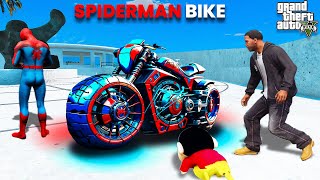 Franklin amp Shin Chan Stealing Spider Man Super Powerful Bike in GTA 5 in Telugu [upl. by Nahshon]