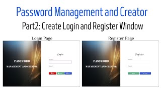 PyQt5 Programs  Password Management and Creator Part2 Login and Register window Create [upl. by Atteras]