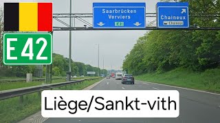 LuikLiège  SanktVith E42 🇧🇪 Ardenne🌲 [upl. by Adranoel]