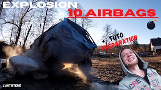 On fait exploser 10 AIRBAGS sous la 106 [upl. by Ecnedurp]