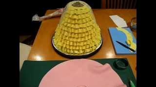 How to Make a Princess Doll Cake2  Top Fondant Skirt [upl. by Aromas]