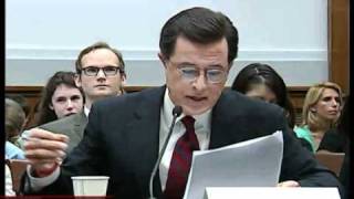 Colbert stays in character at congressional hearing [upl. by Nirrat]