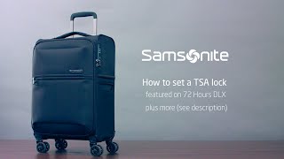 Samsonite 72 Hours DLX  How to set the TSA lock code [upl. by Arriec]