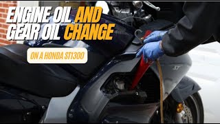 How to change the gear oil and engine oil on a Honda St1300 [upl. by Klockau]