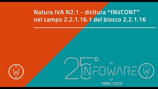 Natura IVA N21  INVCONT Inversione Contabile [upl. by Ikkim]