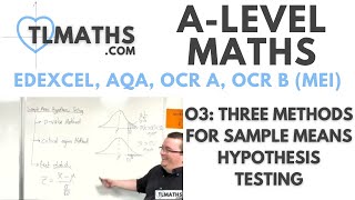 ALevel Maths O302 Three Methods for Sample Means Hypothesis Testing [upl. by Acirt]