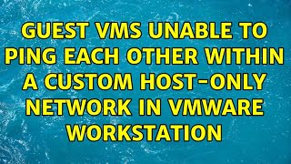 Guest VMs unable to ping each other within a custom hostonly network in vmware workstation [upl. by Rubbico]