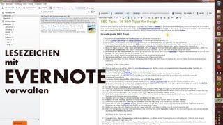 Lesezeichen mit Evernote speichern und verwalten  Web Clipper Tutorial deutsch [upl. by Nnyledam]