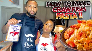 HOW TO MAKE CRAWFISH PASTA I COOKING WITH NICO AND BEE [upl. by Atimed]