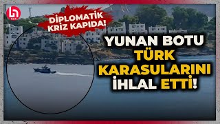 Yunanistandan büyük provokasyon Türk karasularını ihlal eden Yunan botu Bodrum kıyısında görüldü [upl. by Nair]