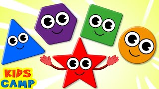 Learn Shapes for Kids with Circle Square Triangle  Fun Learning Videos  kidscamp [upl. by Ivon858]