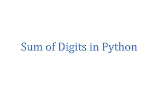 sum of digit in python  Tamil [upl. by Noruq]