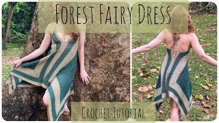 Crochet Boho Dress  Forest Fairy Dress  a Granny Square Project [upl. by Cruce]