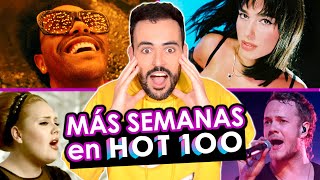 TOP 20 CANCIONES CON MÁS SEMANAS EN HOT 100 BILLBOARD  Serch Wow Qué Pasa [upl. by Goggin]