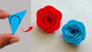 HOW TO MAKE JISOOs FLOWER 🌹 Paper Flower Making Step By Step  DIY Origami Flower [upl. by Annadiana936]