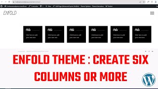 Enfold Theme Tutorial Create 6 Columns or More [upl. by Mcnair]