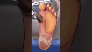 Satisfying cracked heel treatment II shorts youtubeshorts asmr animation [upl. by Kcirdnekal]