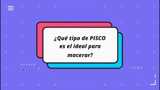 ¿Qué tipo de Pisco es el ideal para elaborar macerados  Macerados de Pisco [upl. by Hecklau603]