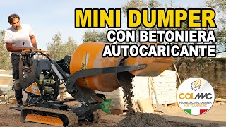 Mini dumper COLMAC  allestita con Betoniera autocaricante operativa Pellicano 660 PRO Mix25Fast [upl. by Eentruoc]